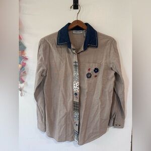 Vintage Cabin Creek Floral Patchwork Button Down Shirt Women’s Med Cottagecore